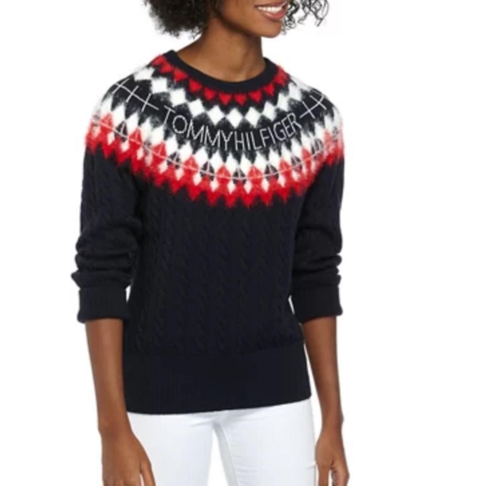 Tommy Hilfiger Cable Knit Logo Sweater